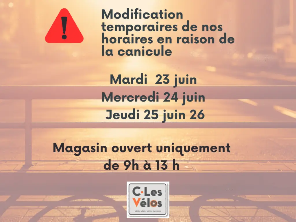 modification horaires canicule c.les velos nantes